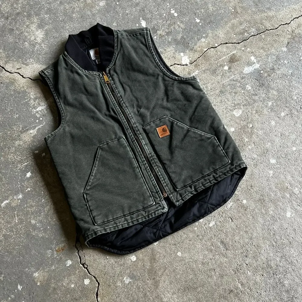 Carhartt V02 MOS green quilted work wear vest - Picture 2 of 5